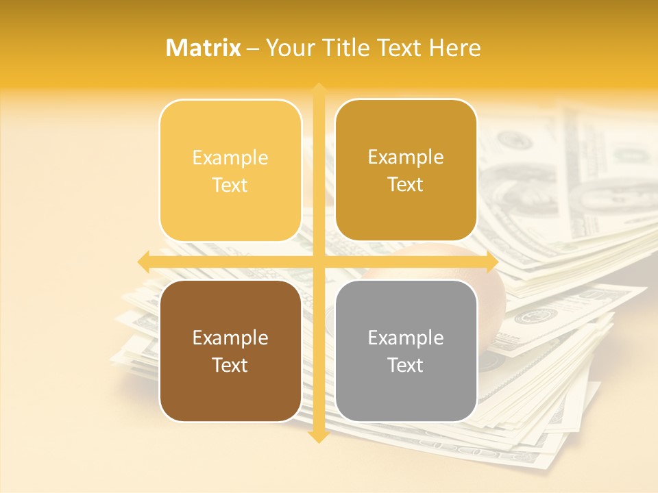 A Pile Of Money With An Egg On Top Of It PowerPoint Template