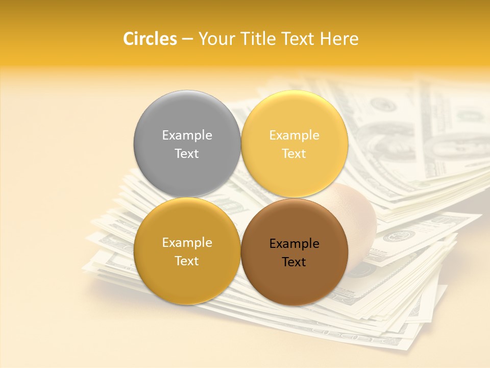 A Pile Of Money With An Egg On Top Of It PowerPoint Template