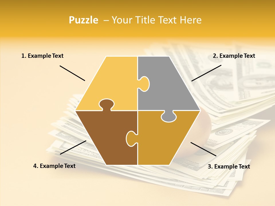 A Pile Of Money With An Egg On Top Of It PowerPoint Template