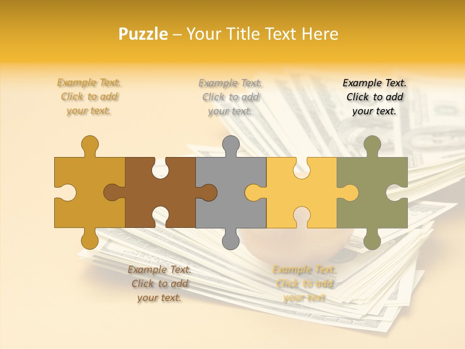 A Pile Of Money With An Egg On Top Of It PowerPoint Template