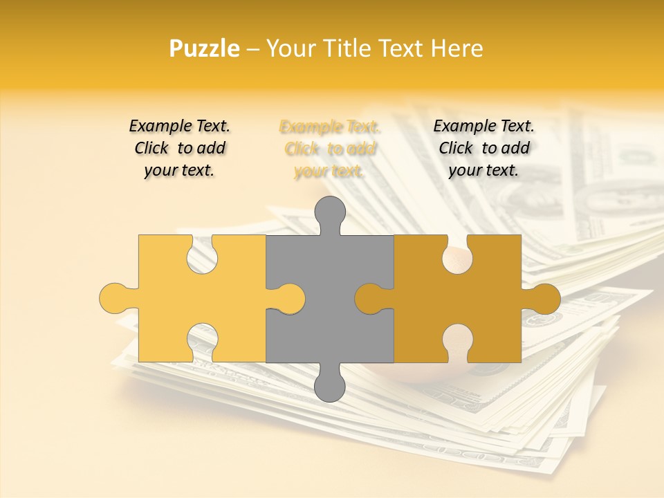 A Pile Of Money With An Egg On Top Of It PowerPoint Template