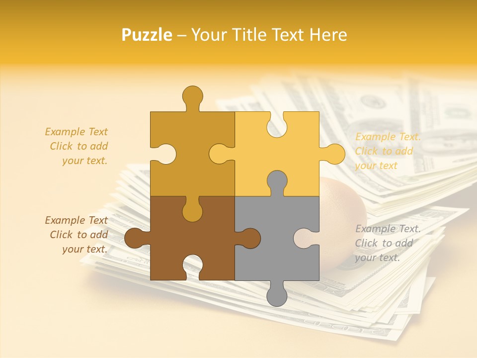 A Pile Of Money With An Egg On Top Of It PowerPoint Template
