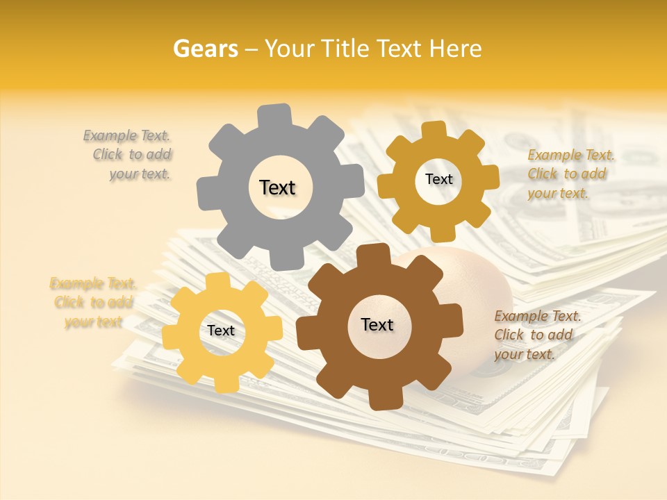 A Pile Of Money With An Egg On Top Of It PowerPoint Template