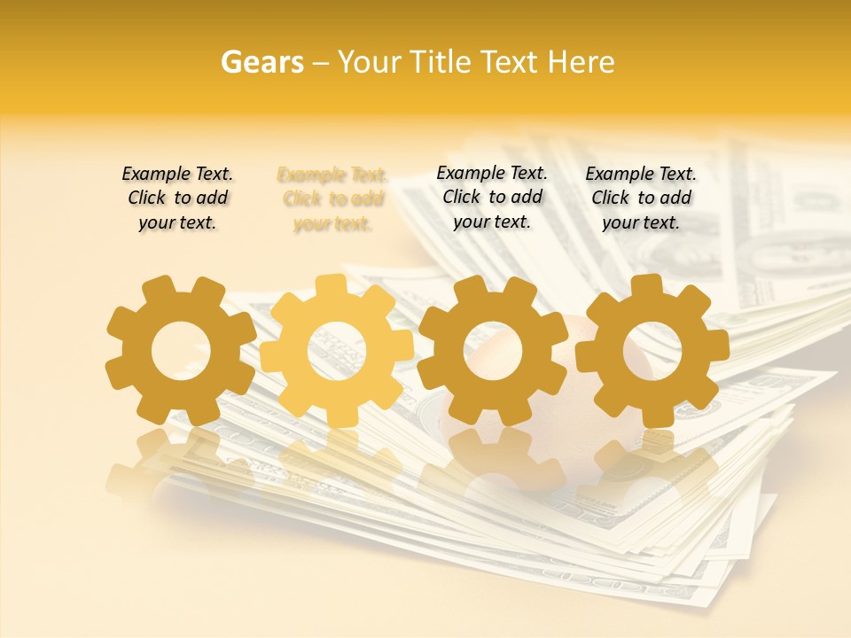 A Pile Of Money With An Egg On Top Of It PowerPoint Template