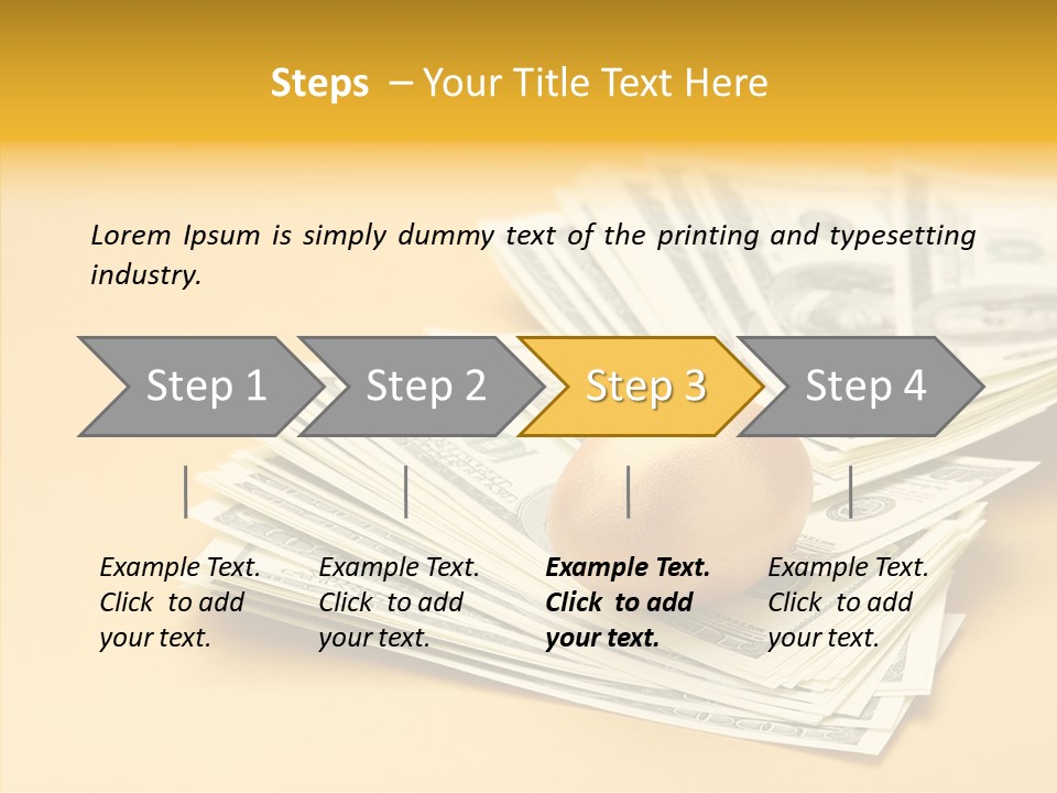 A Pile Of Money With An Egg On Top Of It PowerPoint Template