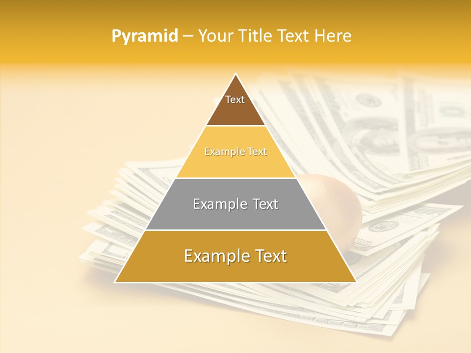 A Pile Of Money With An Egg On Top Of It PowerPoint Template