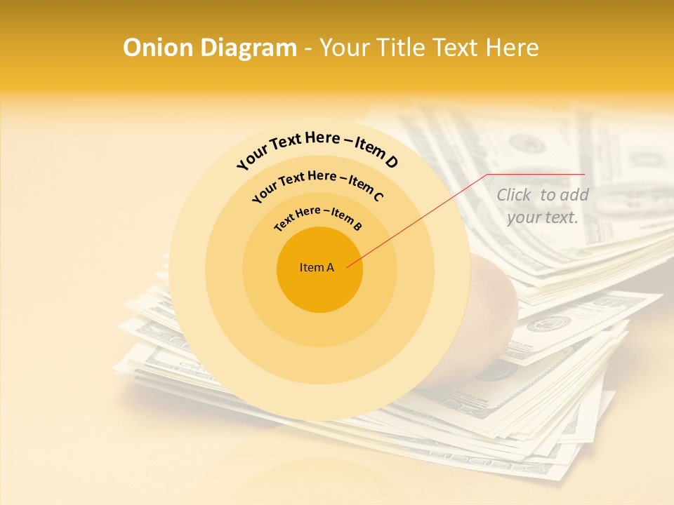 A Pile Of Money With An Egg On Top Of It PowerPoint Template