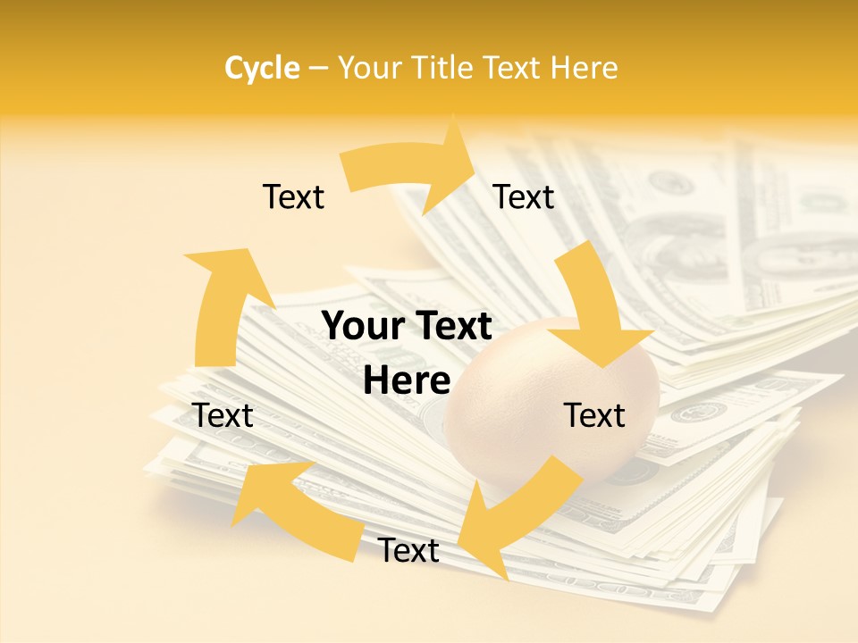 A Pile Of Money With An Egg On Top Of It PowerPoint Template