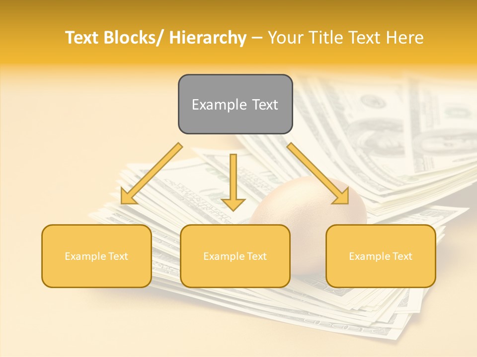 A Pile Of Money With An Egg On Top Of It PowerPoint Template