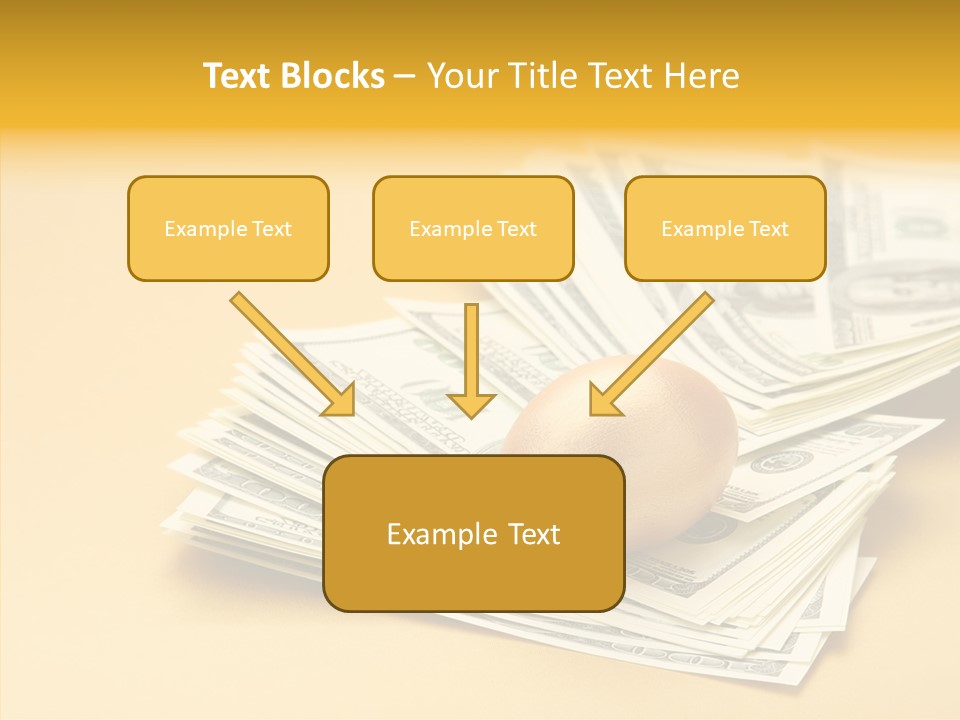 A Pile Of Money With An Egg On Top Of It PowerPoint Template