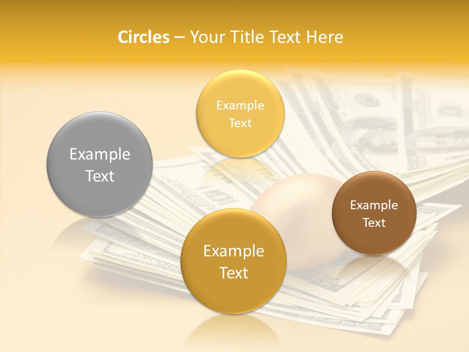 A Pile Of Money With An Egg On Top Of It PowerPoint Template