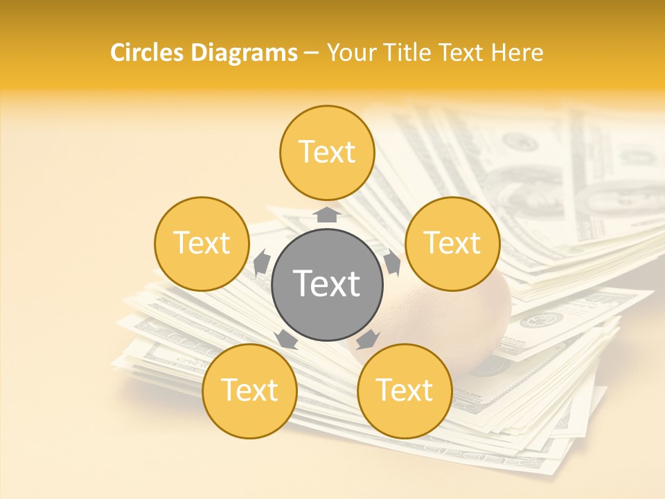 A Pile Of Money With An Egg On Top Of It PowerPoint Template
