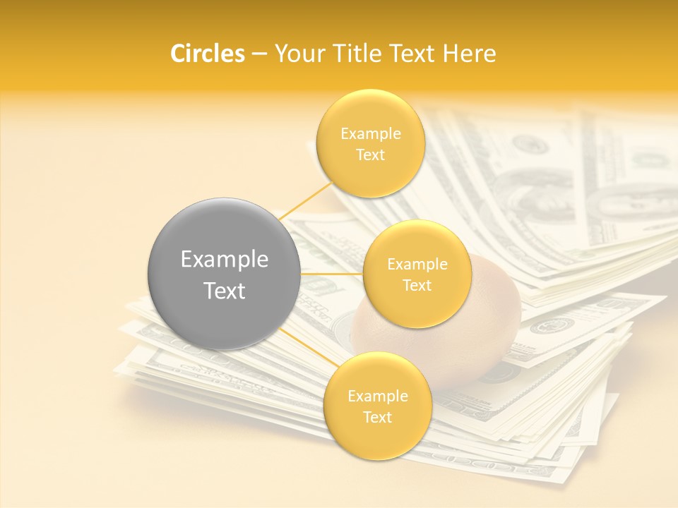 A Pile Of Money With An Egg On Top Of It PowerPoint Template