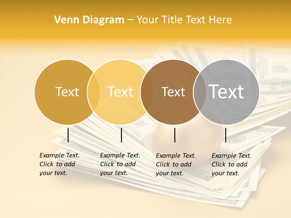 A Pile Of Money With An Egg On Top Of It PowerPoint Template