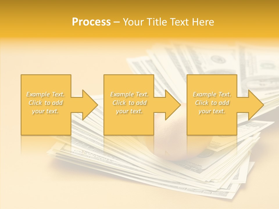 A Pile Of Money With An Egg On Top Of It PowerPoint Template