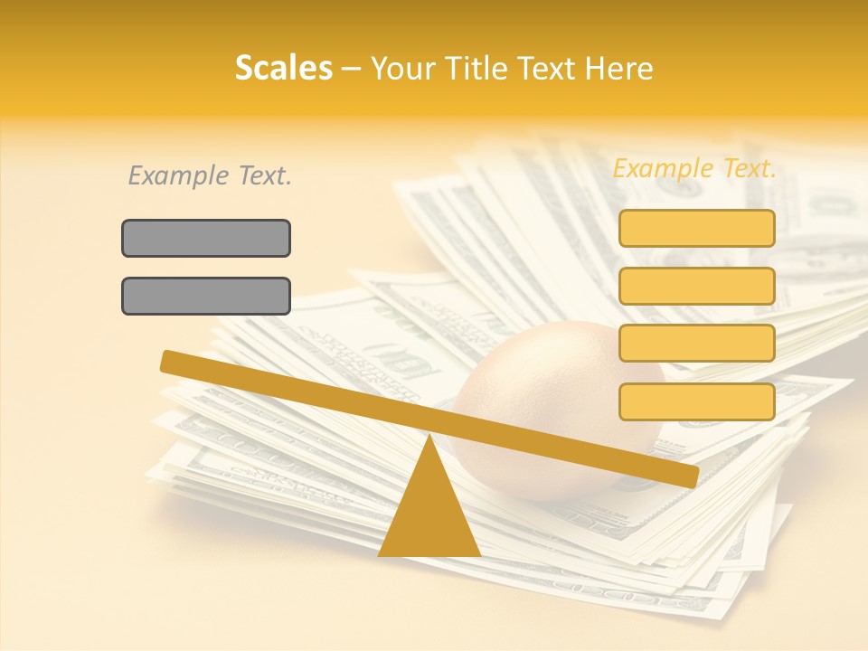 A Pile Of Money With An Egg On Top Of It PowerPoint Template