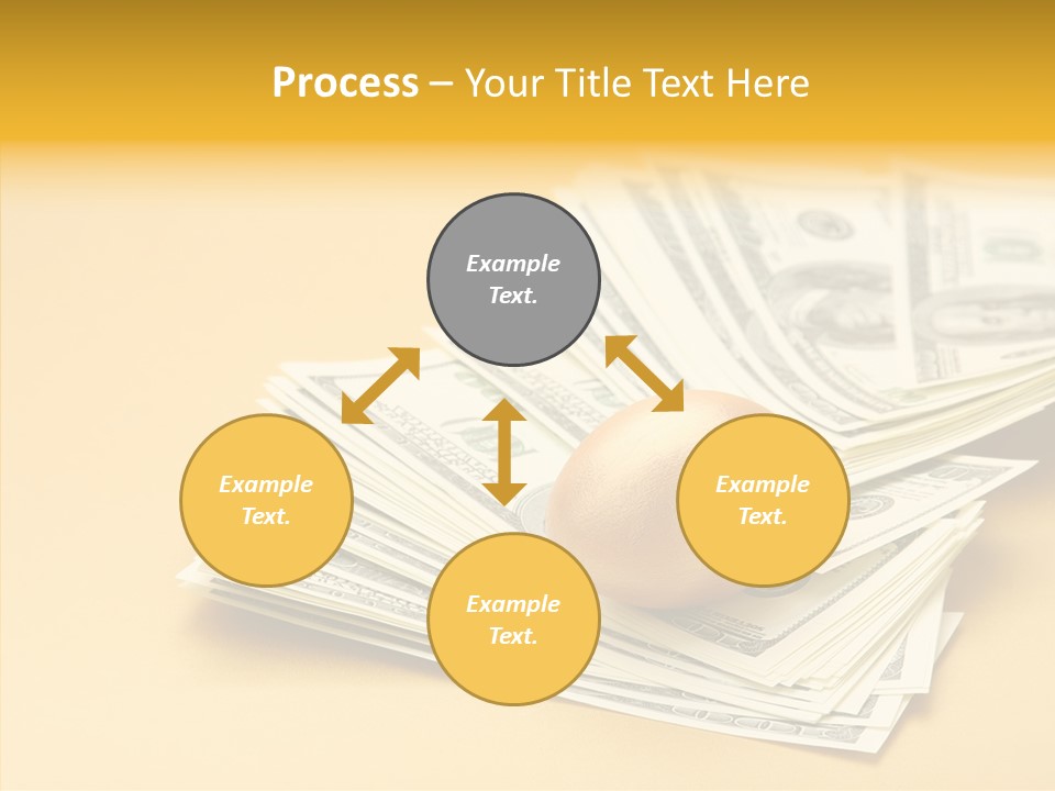 A Pile Of Money With An Egg On Top Of It PowerPoint Template