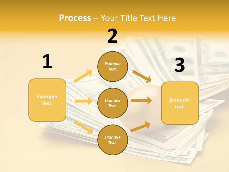 A Pile Of Money With An Egg On Top Of It PowerPoint Template