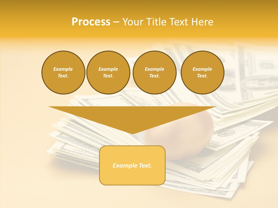 A Pile Of Money With An Egg On Top Of It PowerPoint Template