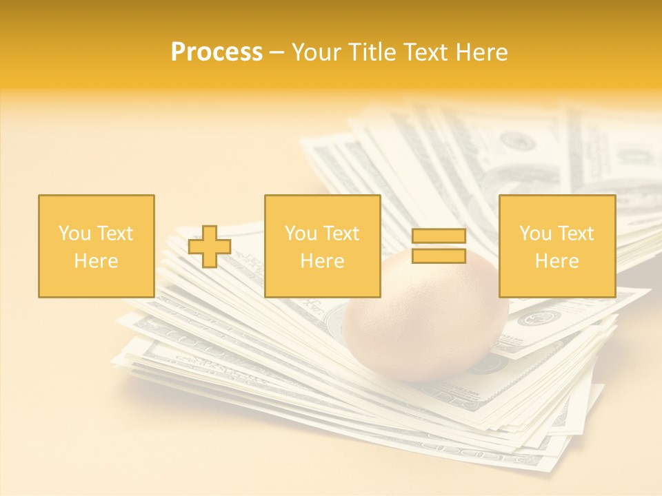 A Pile Of Money With An Egg On Top Of It PowerPoint Template