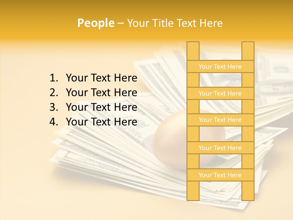 A Pile Of Money With An Egg On Top Of It PowerPoint Template
