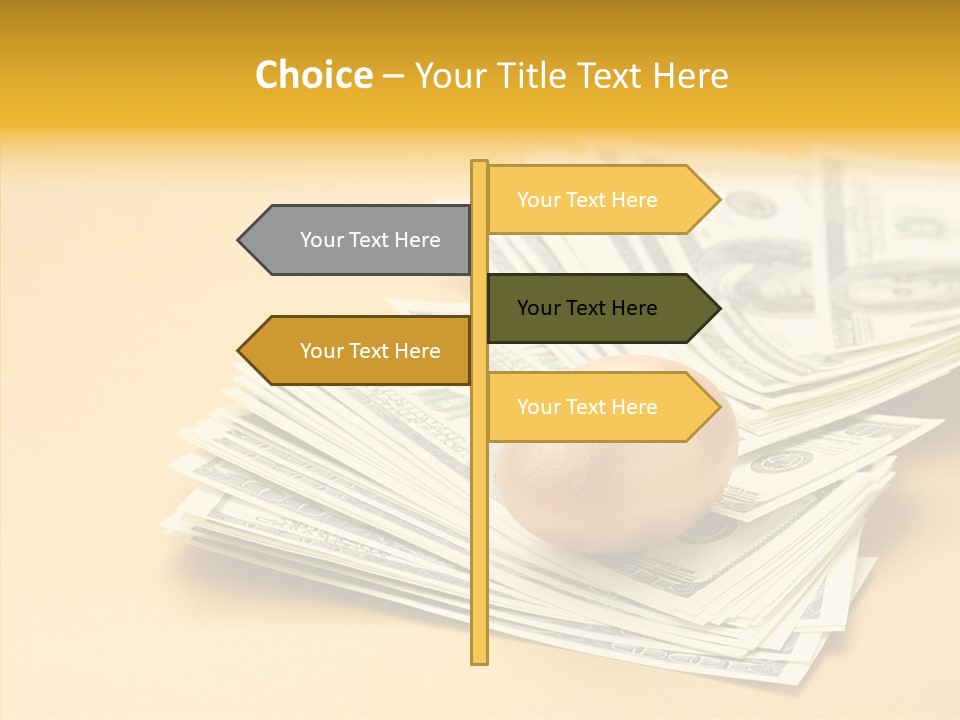 A Pile Of Money With An Egg On Top Of It PowerPoint Template