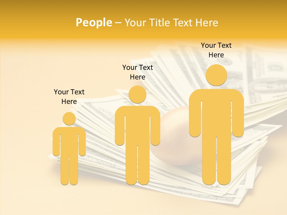 A Pile Of Money With An Egg On Top Of It PowerPoint Template