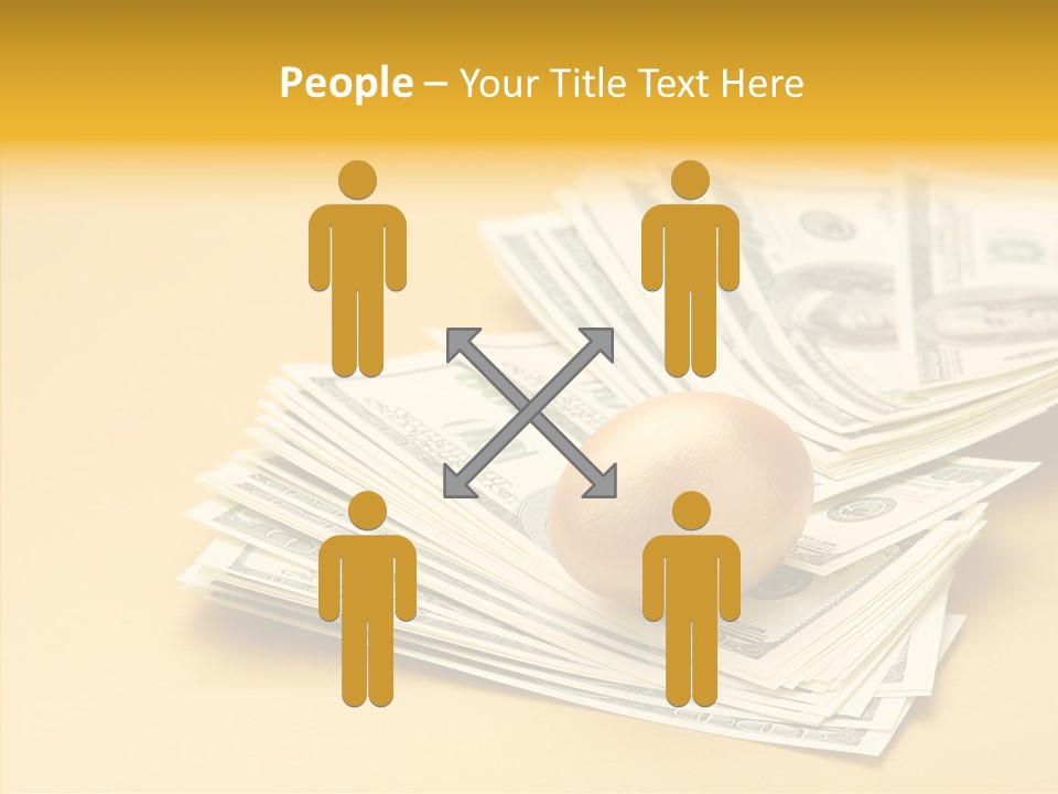 A Pile Of Money With An Egg On Top Of It PowerPoint Template
