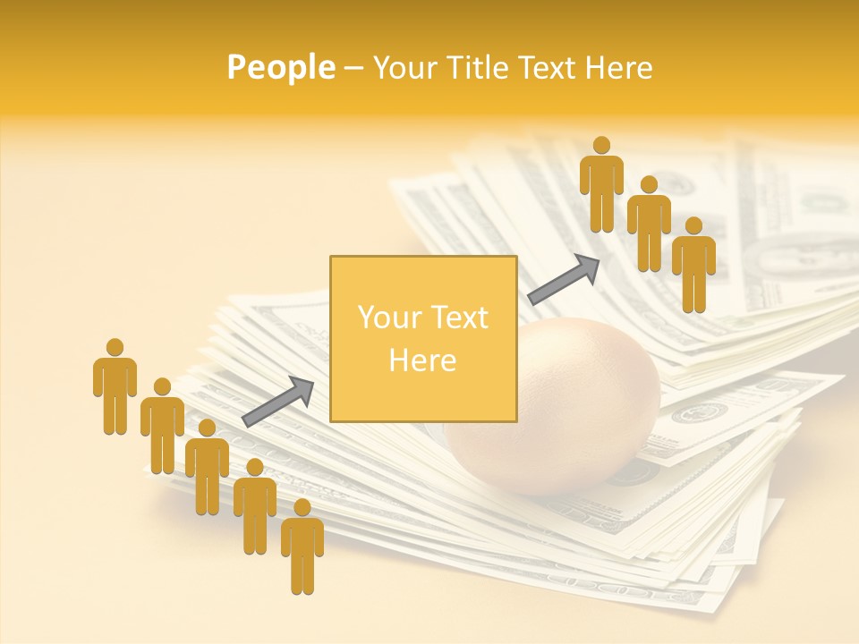 A Pile Of Money With An Egg On Top Of It PowerPoint Template