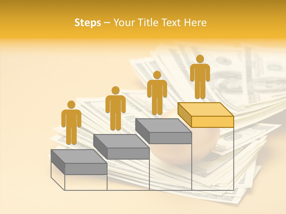 A Pile Of Money With An Egg On Top Of It PowerPoint Template