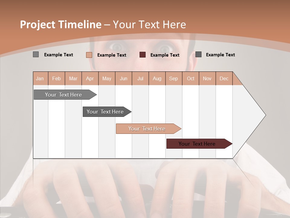 A Man With A Surprised Look On His Face Is Typing On A Keyboard PowerPoint Template