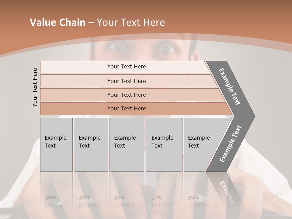 A Man With A Surprised Look On His Face Is Typing On A Keyboard PowerPoint Template