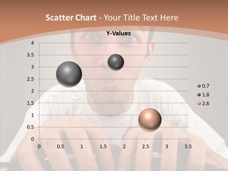 A Man With A Surprised Look On His Face Is Typing On A Keyboard PowerPoint Template