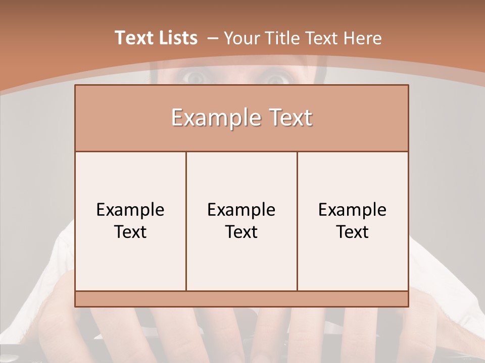 A Man With A Surprised Look On His Face Is Typing On A Keyboard PowerPoint Template
