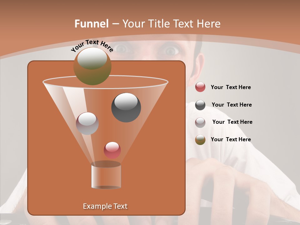 A Man With A Surprised Look On His Face Is Typing On A Keyboard PowerPoint Template