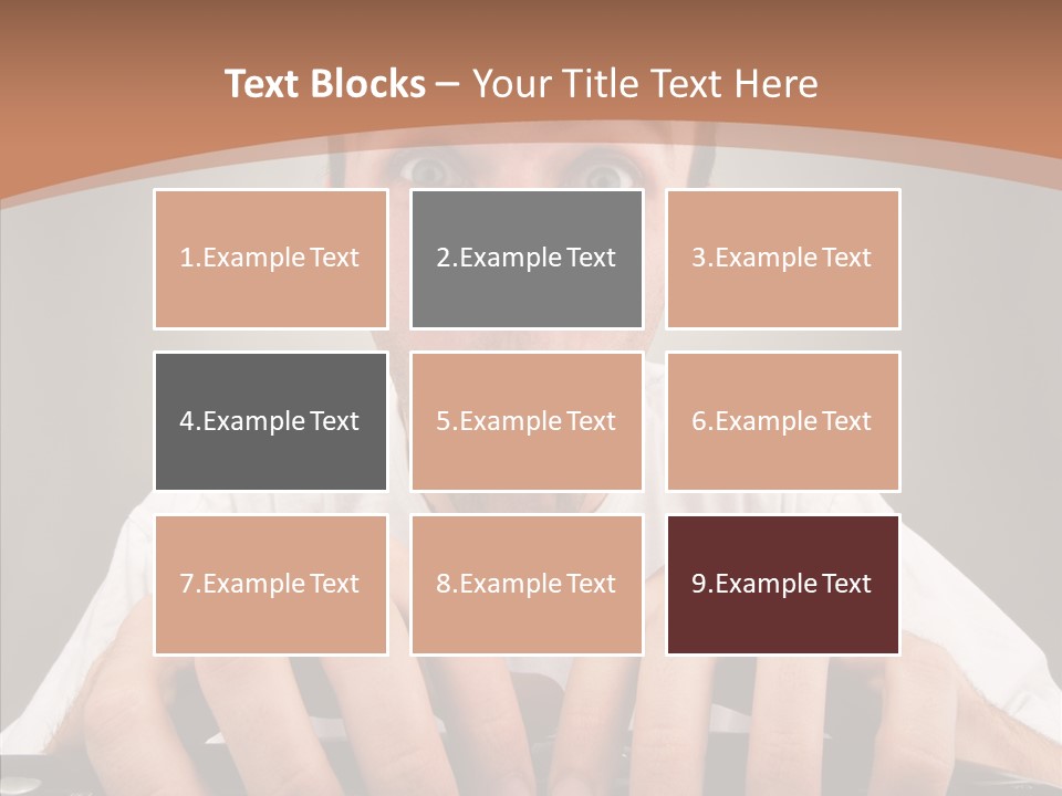 A Man With A Surprised Look On His Face Is Typing On A Keyboard PowerPoint Template
