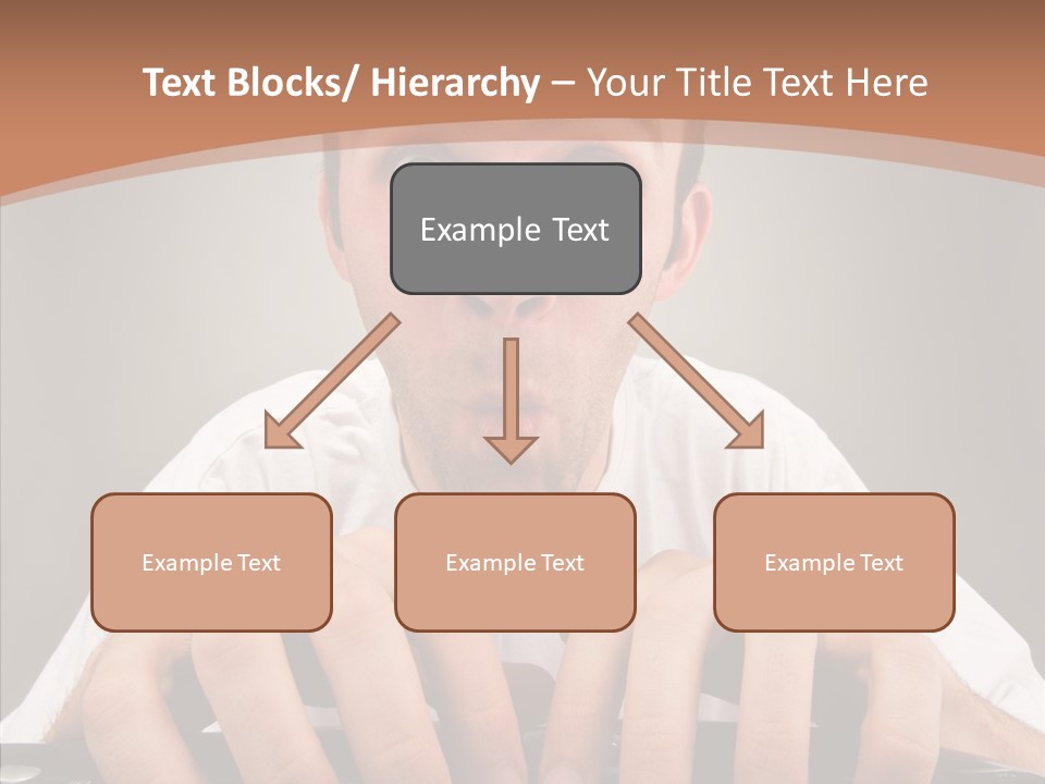 A Man With A Surprised Look On His Face Is Typing On A Keyboard PowerPoint Template