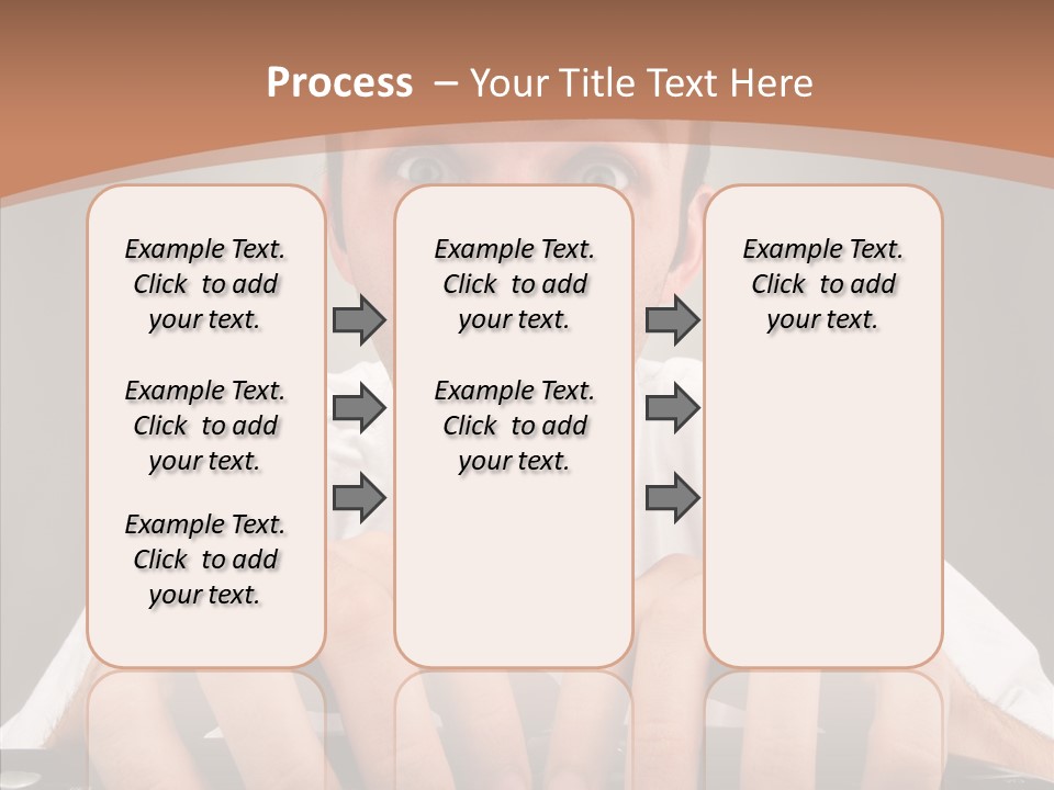 A Man With A Surprised Look On His Face Is Typing On A Keyboard PowerPoint Template
