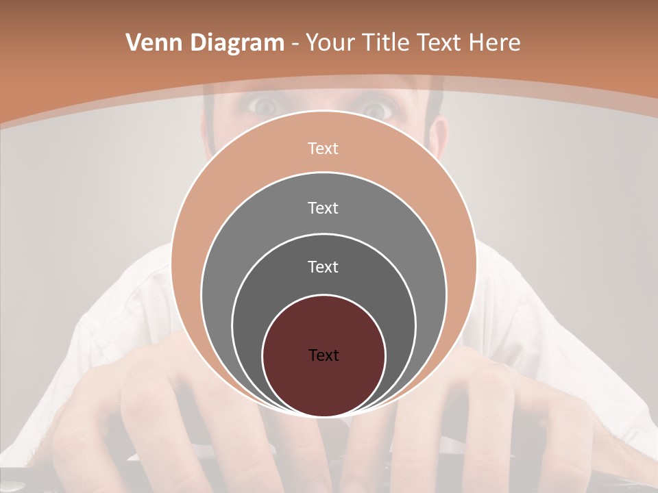 A Man With A Surprised Look On His Face Is Typing On A Keyboard PowerPoint Template