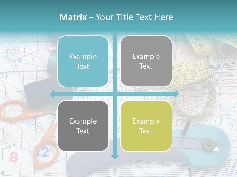 A Pair Of Scissors, A Tape Measure, And A Pair Of Scissors On A PowerPoint Template