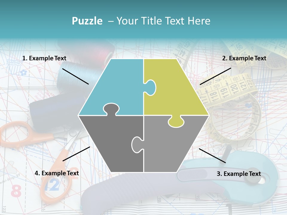 A Pair Of Scissors, A Tape Measure, And A Pair Of Scissors On A PowerPoint Template