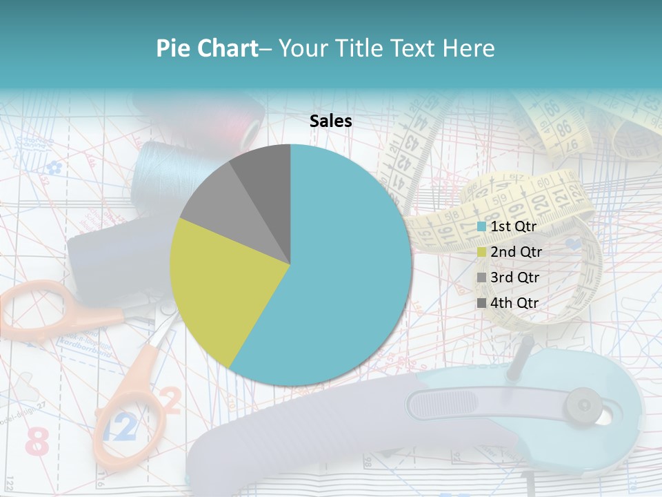 A Pair Of Scissors, A Tape Measure, And A Pair Of Scissors On A PowerPoint Template