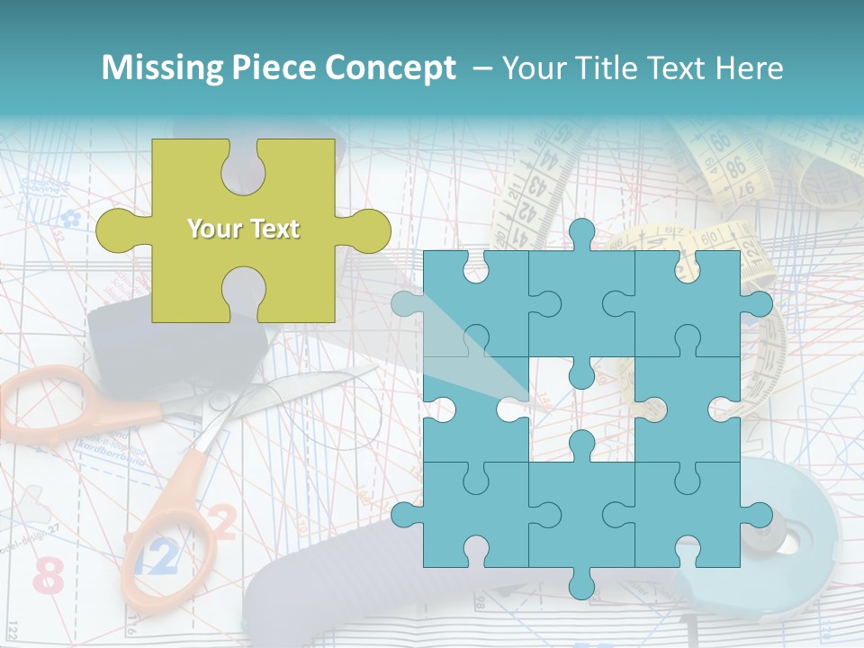 A Pair Of Scissors, A Tape Measure, And A Pair Of Scissors On A PowerPoint Template