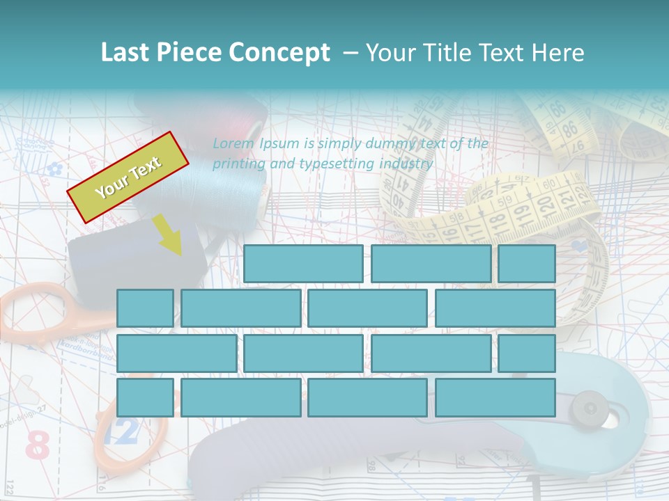 A Pair Of Scissors, A Tape Measure, And A Pair Of Scissors On A PowerPoint Template