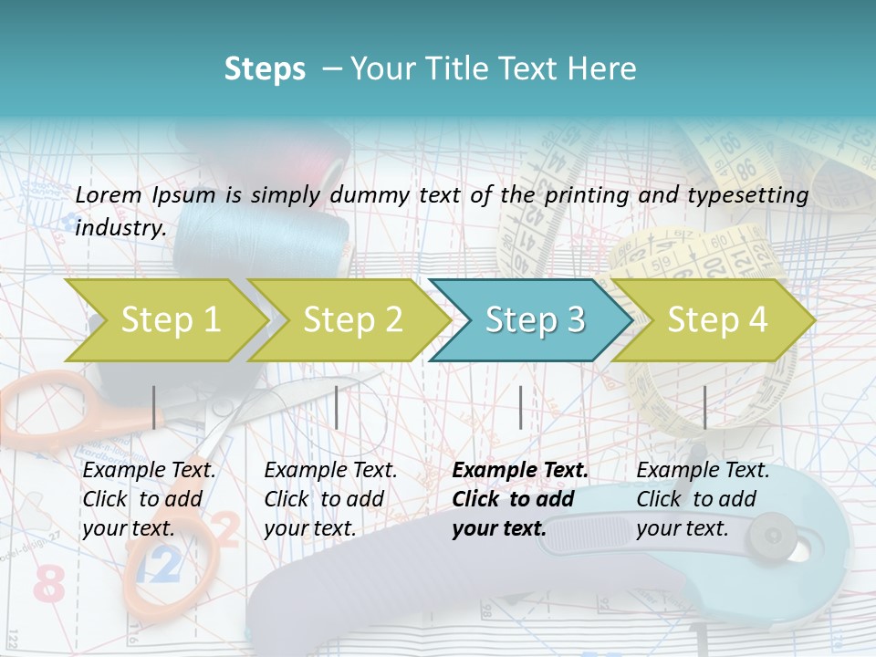 A Pair Of Scissors, A Tape Measure, And A Pair Of Scissors On A PowerPoint Template