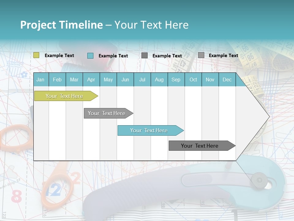 A Pair Of Scissors, A Tape Measure, And A Pair Of Scissors On A PowerPoint Template