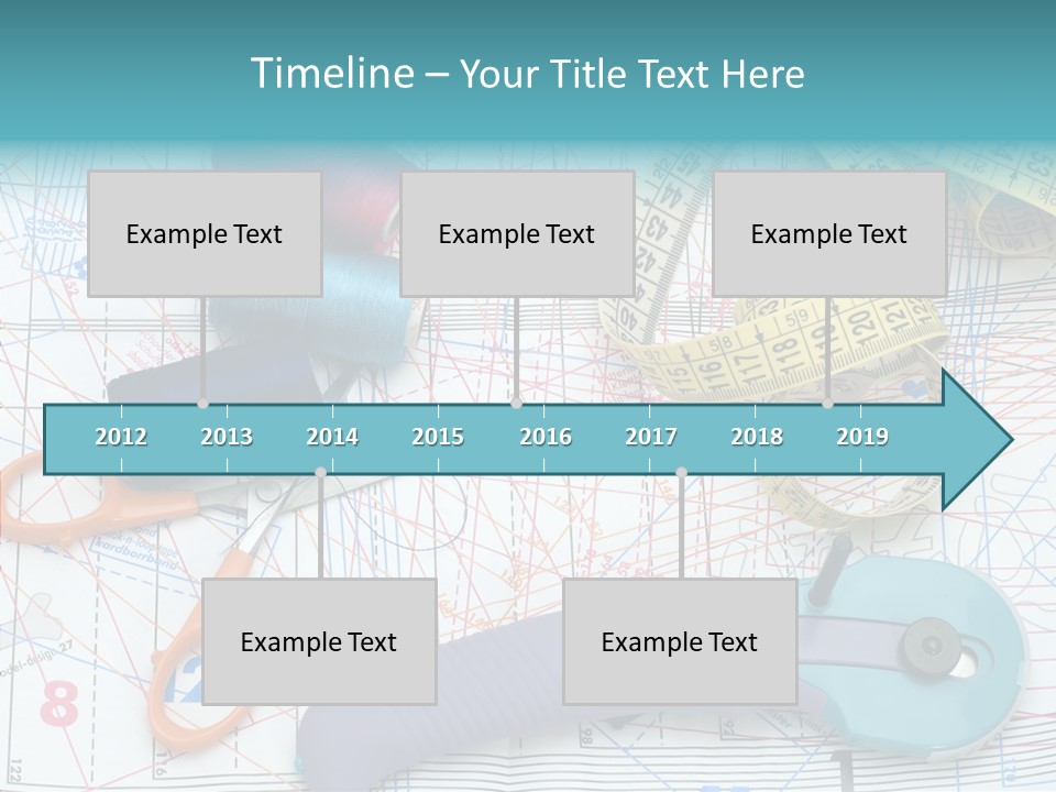 A Pair Of Scissors, A Tape Measure, And A Pair Of Scissors On A PowerPoint Template