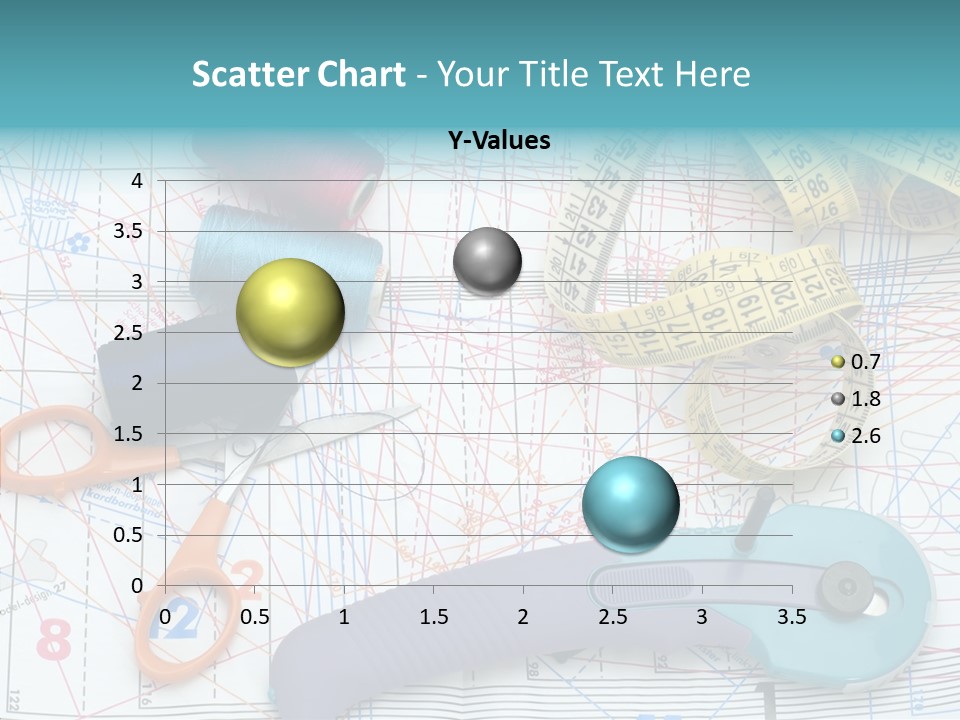 A Pair Of Scissors, A Tape Measure, And A Pair Of Scissors On A PowerPoint Template