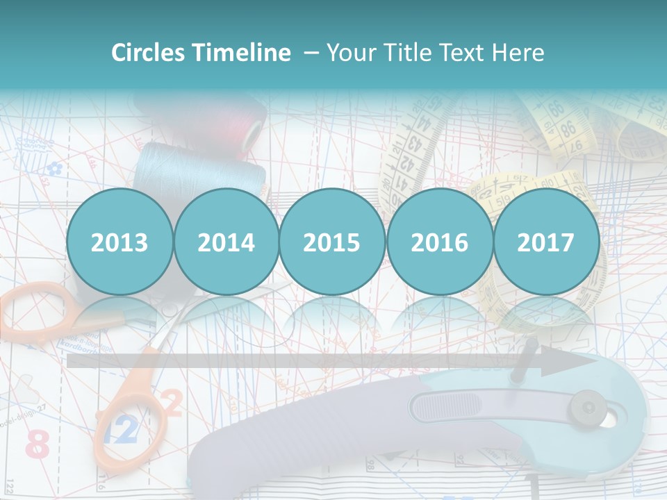 A Pair Of Scissors, A Tape Measure, And A Pair Of Scissors On A PowerPoint Template