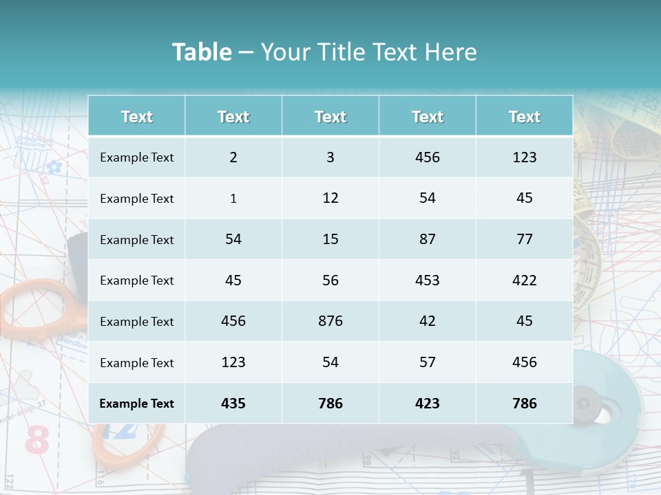 A Pair Of Scissors, A Tape Measure, And A Pair Of Scissors On A PowerPoint Template